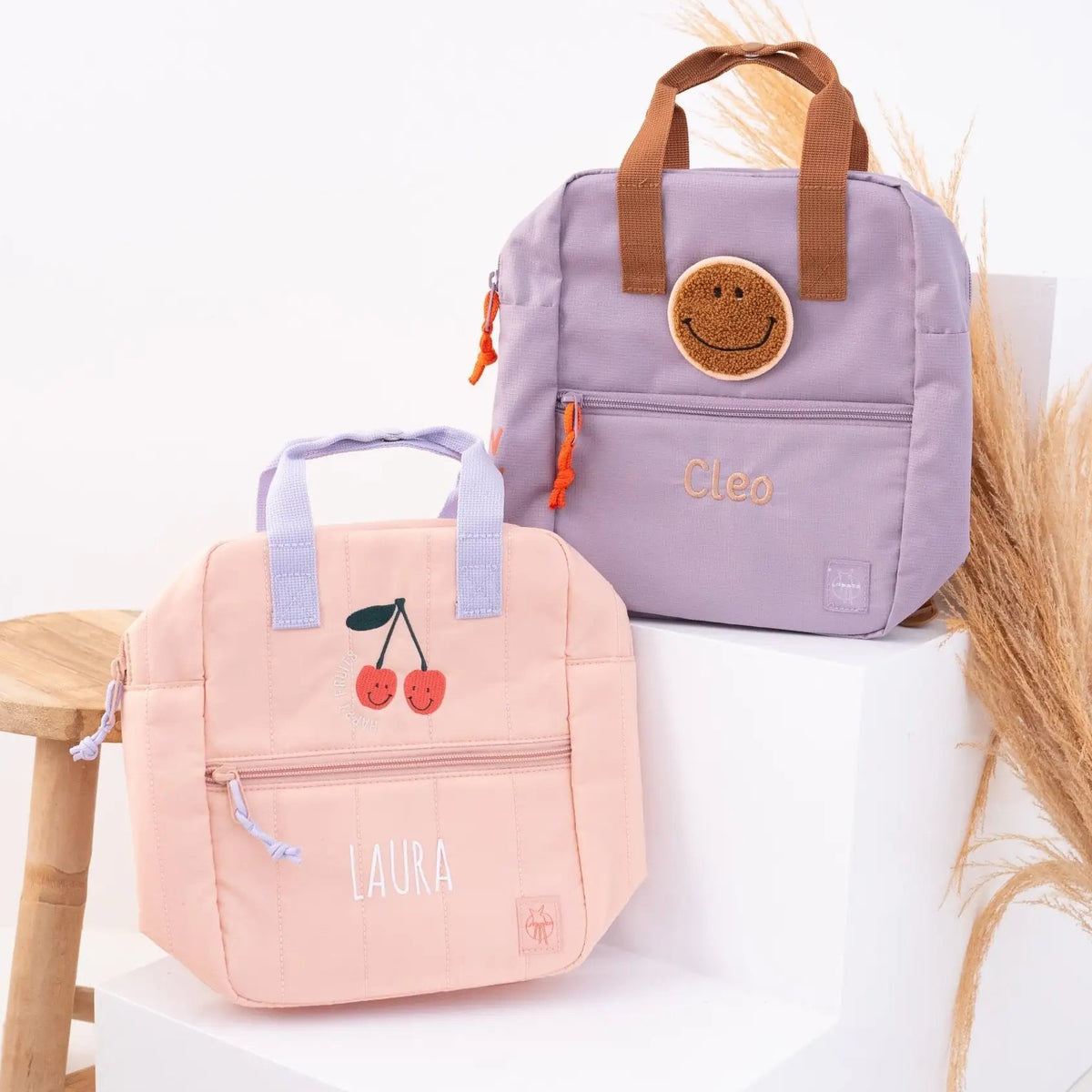 LÄSSIG Rucksack Kirsche & Smiley personalisiert - wunderwunsch