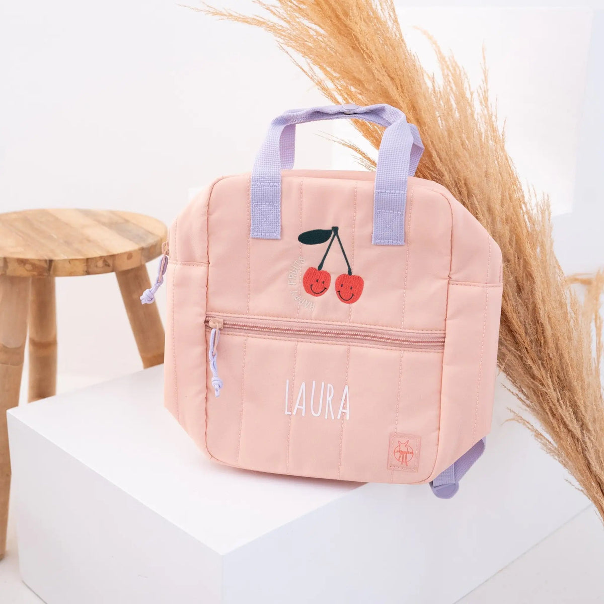 LÄSSIG Rucksack Kirsche & Smiley personalisiert - wunderwunsch