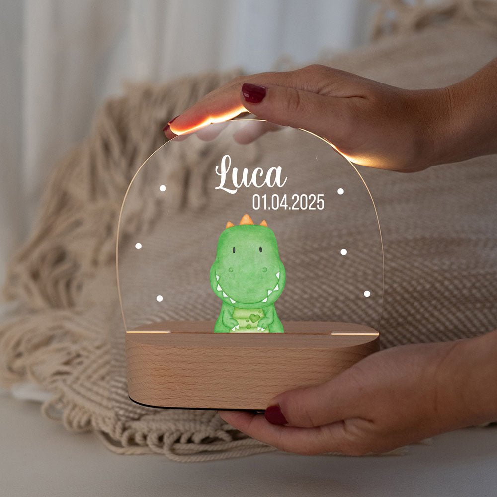 LED Nachtlicht Kinder personalisiert - Tier Aquarell - wunderwunsch