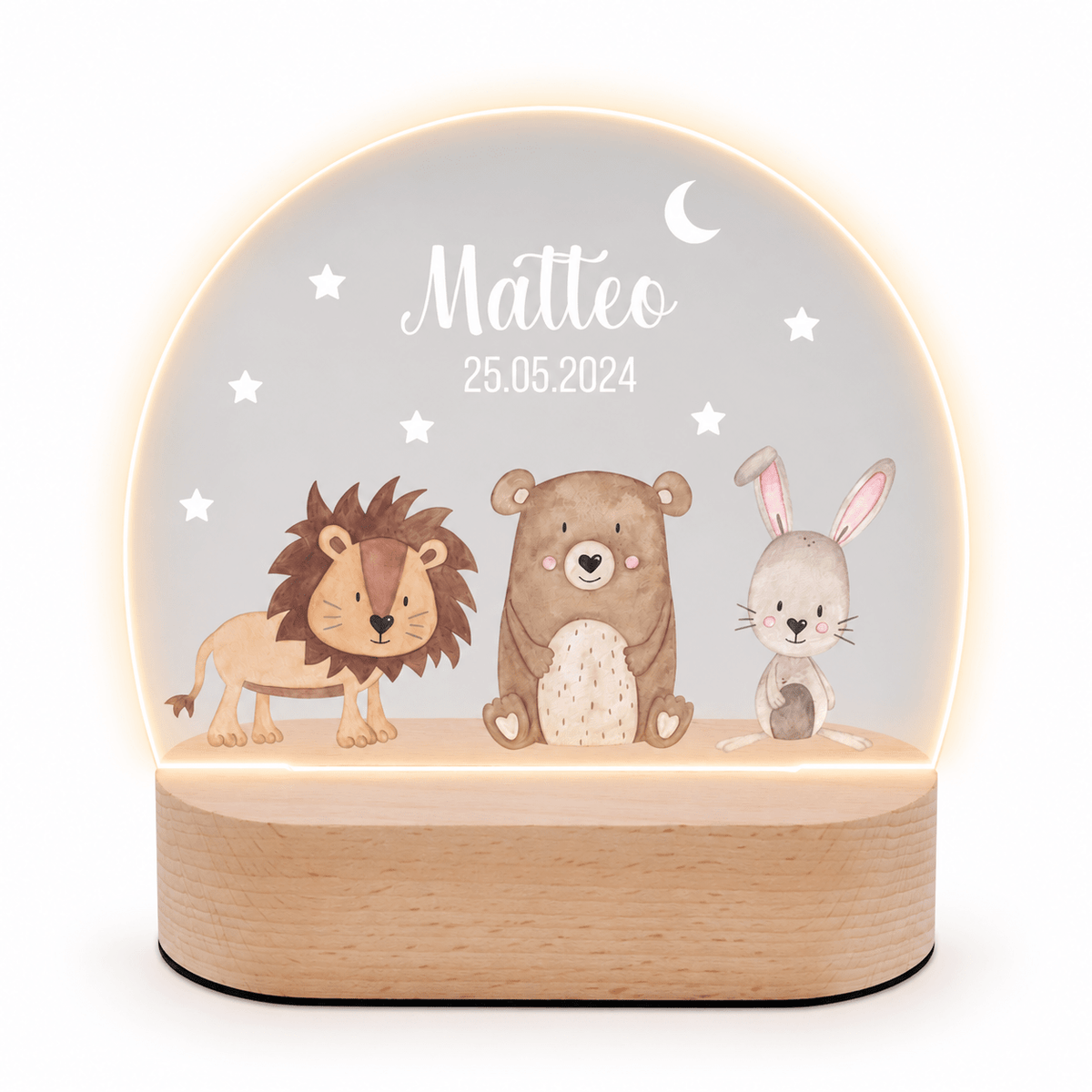 LED Nachtlicht Kinder personalisiert - Tiere Sternhimmel - wunderwunsch