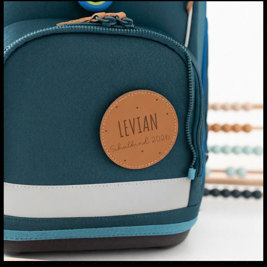 Lederpatches für Rucksack/Schulranzen personalisiert - wunderwunsch