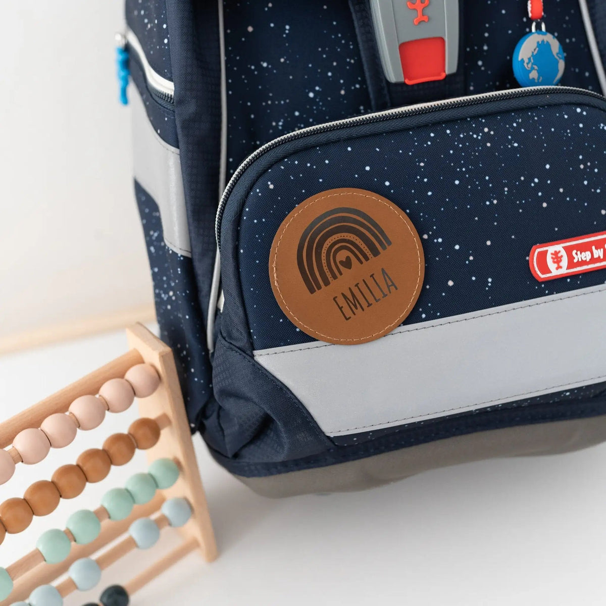 Lederpatches für Rucksack/Schulranzen personalisiert - wunderwunsch