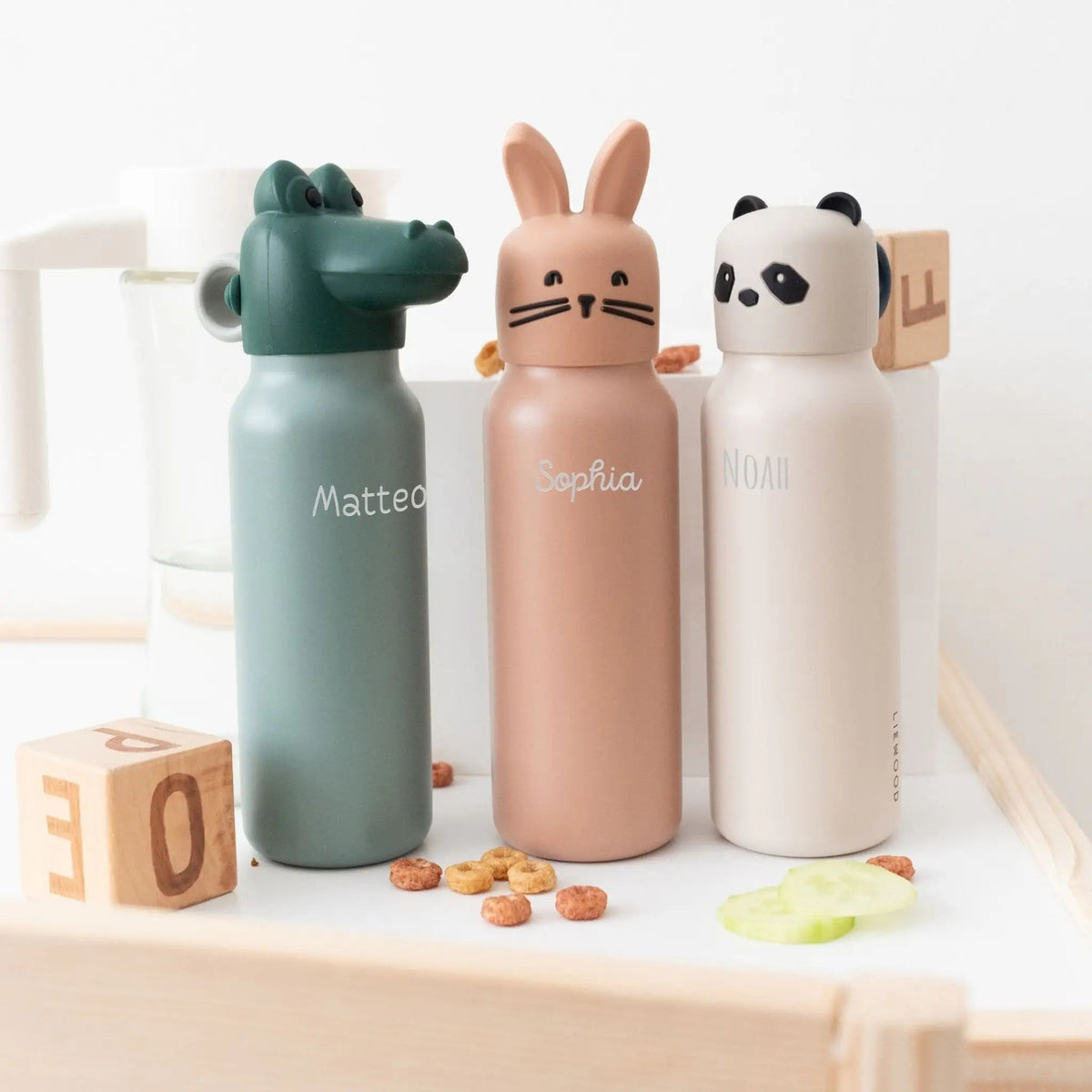 LIEWOOD Edelstahl Trinkflasche 350ml personalisiert - Tier - wunderwunsch