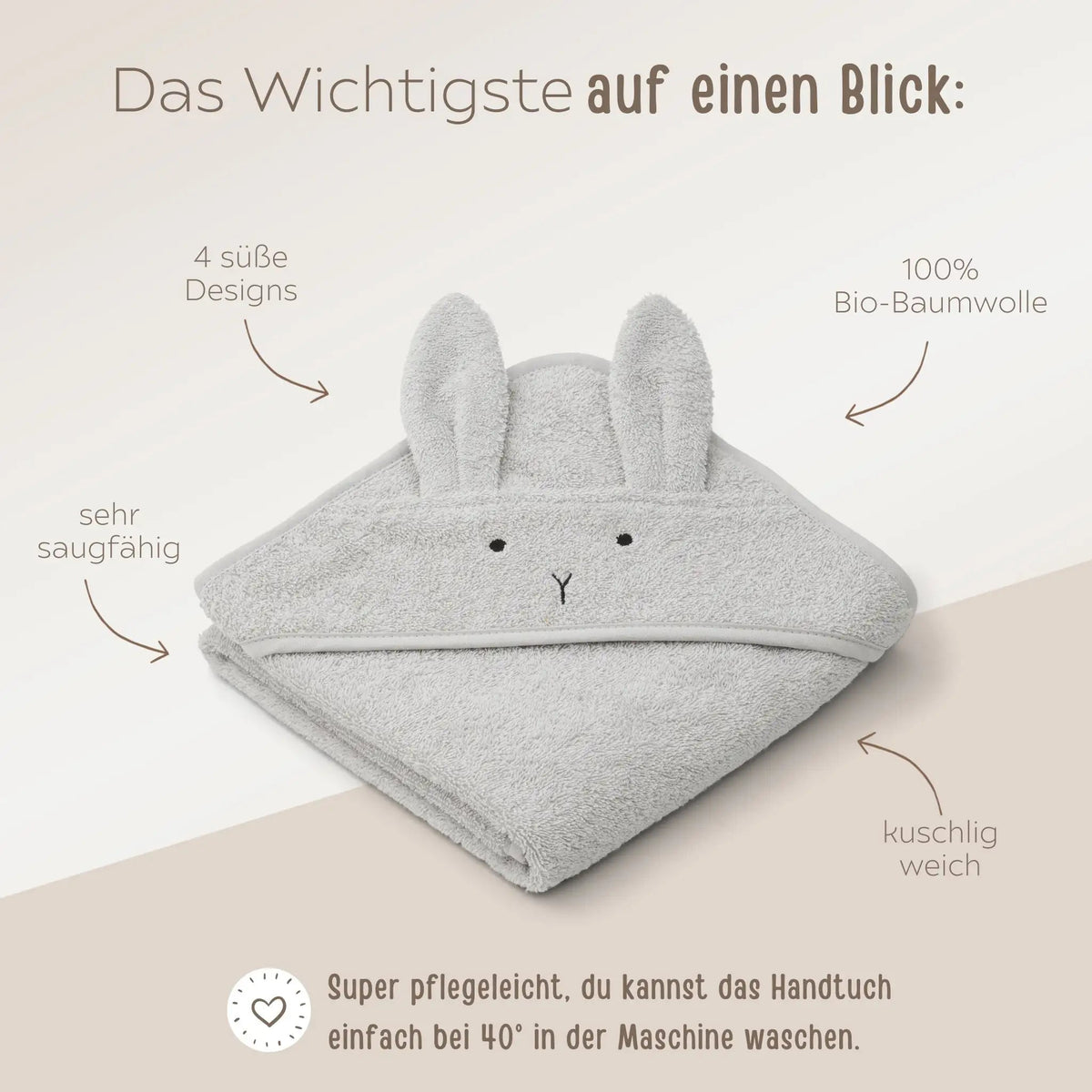 LIEWOOD Kapuzenhandtuch personalisiert - Tiere - wunderwunsch