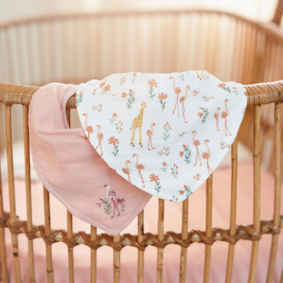LITTLE DUTCH 2er-Pack Bandana-Lätzchen - Rosa - Blooming Safari - wunderwunsch