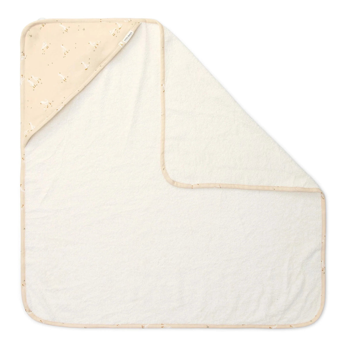 LITTLE DUTCH Badetuch 75x75cm - Gans weiß - Newborn Naturals - wunderwunsch