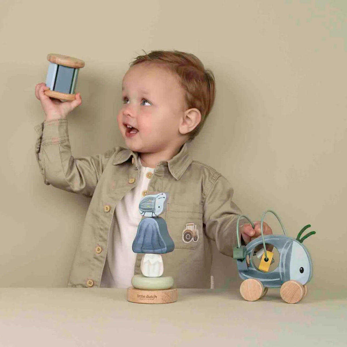 LITTLE DUTCH Geschenkset Holz - Forest Friends blau - wunderwunsch