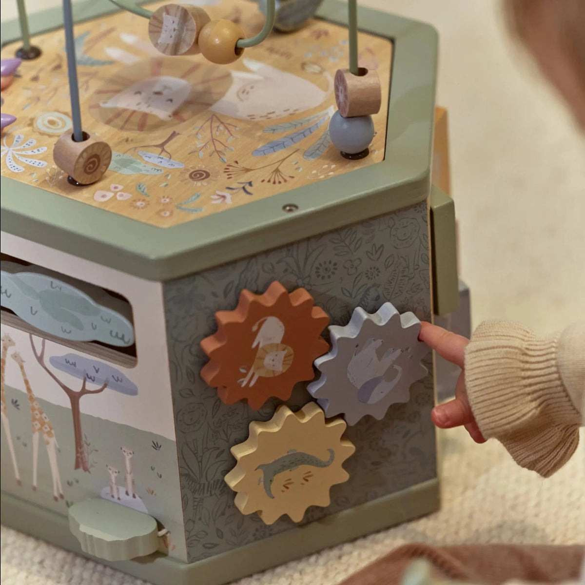 LITTLE DUTCH Holz Aktivitätswürfel - Safari Friends - wunderwunsch