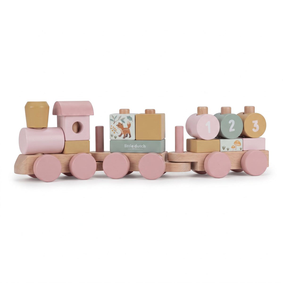 LITTLE DUTCH Holz Eisenbahn mit Steck-Formen - Fairy Garden rosa - wunderwunsch