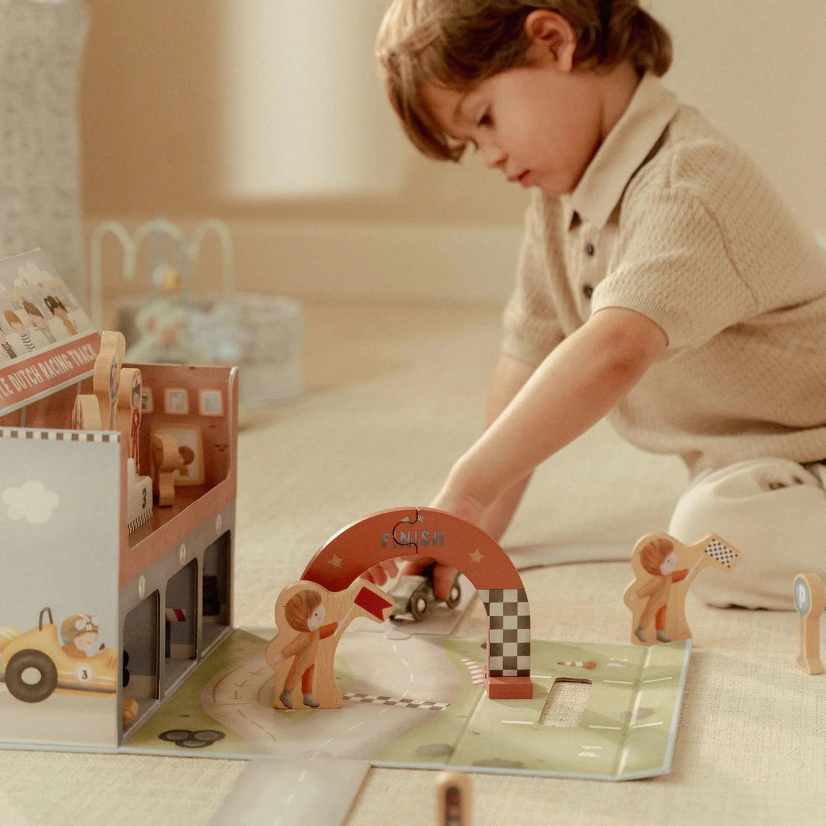 LITTLE DUTCH Holz Rennbahn im Spielkoffer - Essentials - wunderwunsch