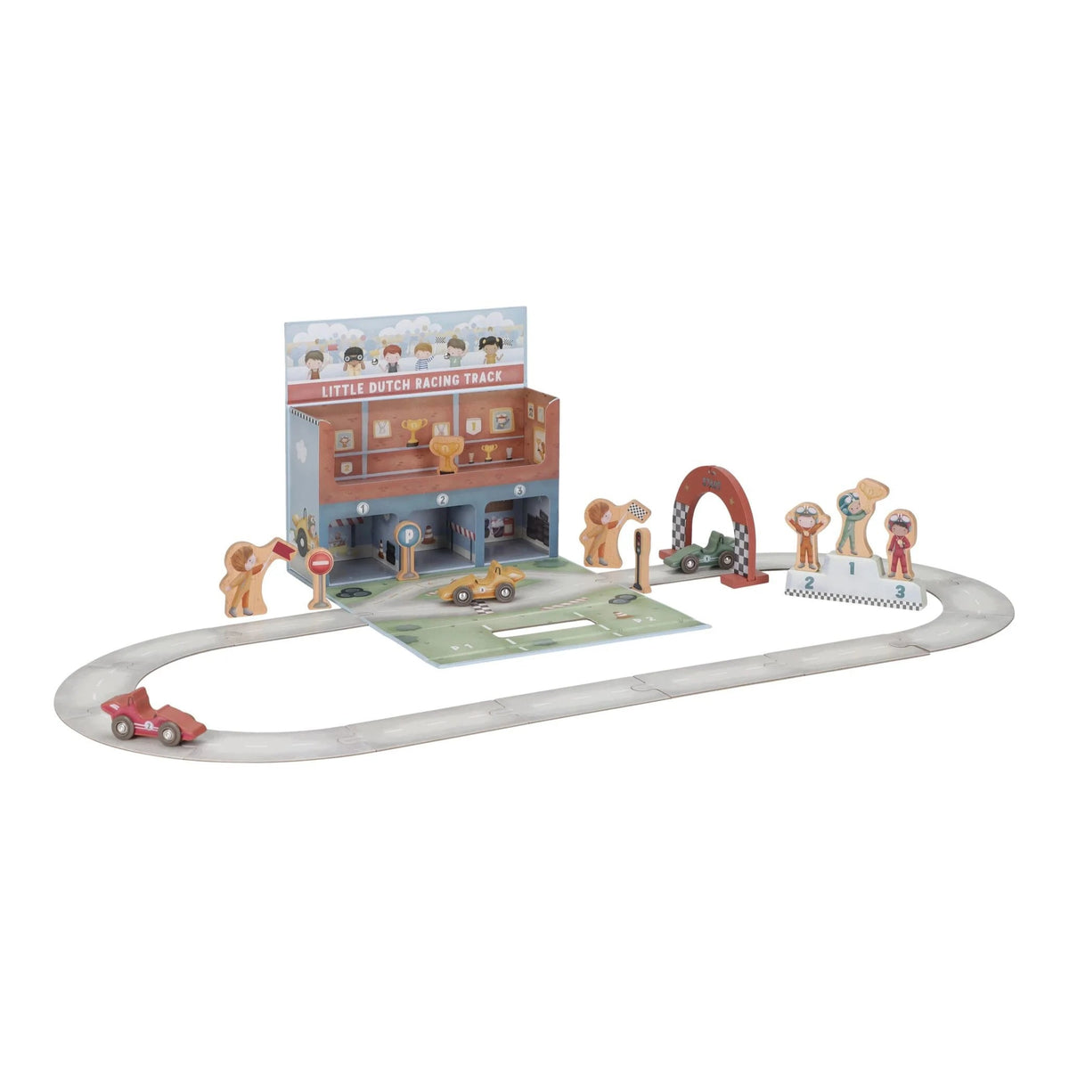 LITTLE DUTCH Holz Rennbahn im Spielkoffer - Essentials - wunderwunsch