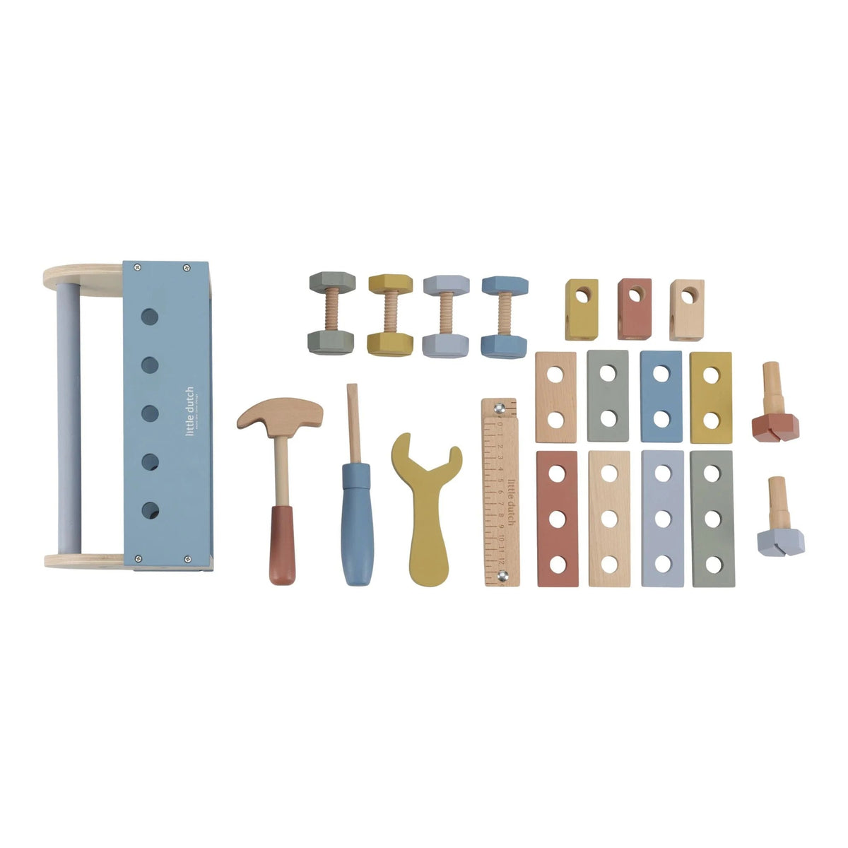 LITTLE DUTCH Holz Werkzeugkasten - Essentials - blau - wunderwunsch