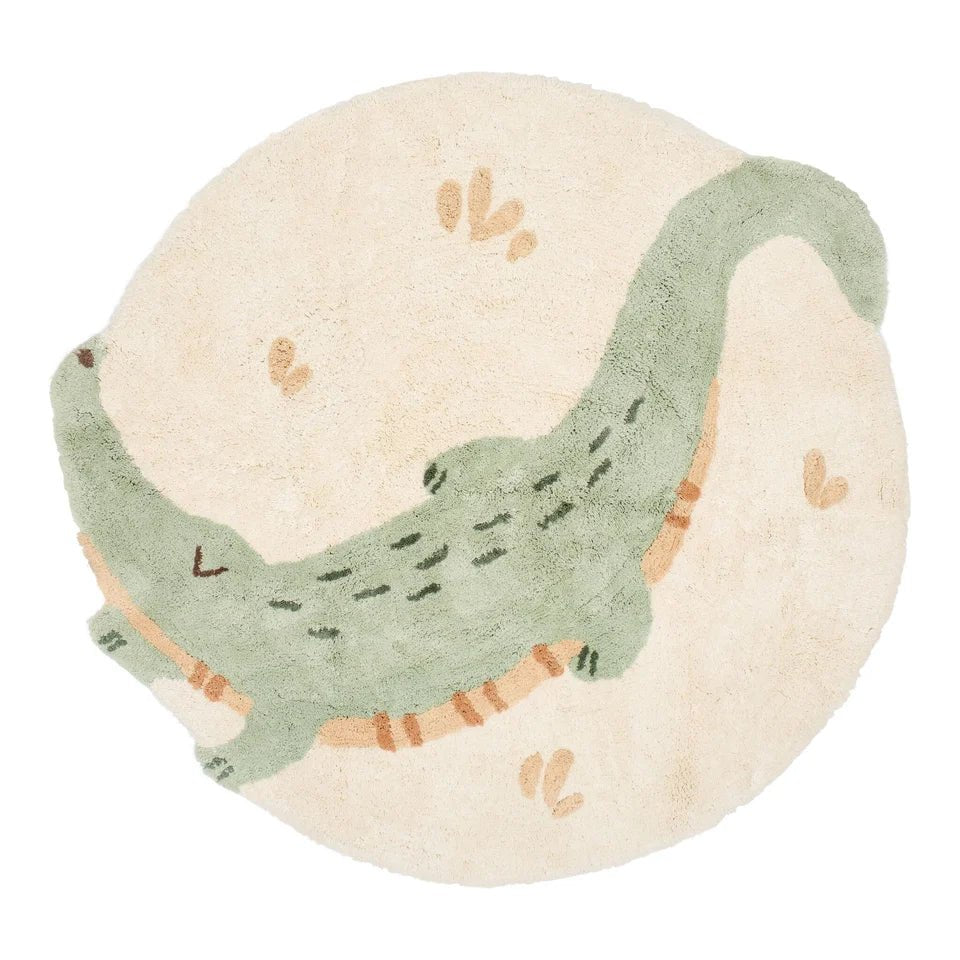 LITTLE DUTCH Krokodil-Teppich rund rutschfest - Safari Friends - wunderwunsch