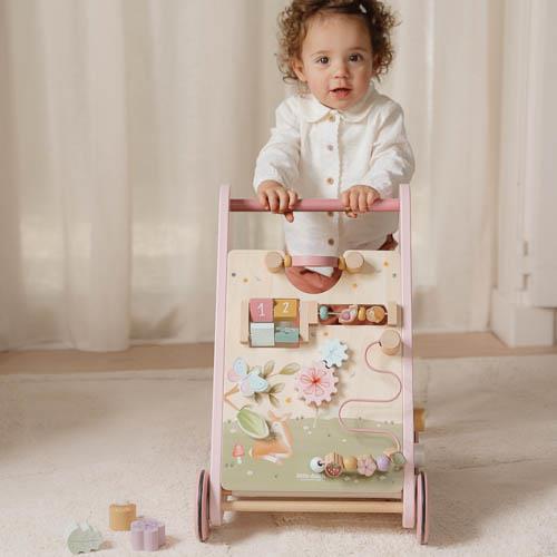 LITTLE DUTCH Lauflernwagen Holz - Fairy Garden - Rosa - wunderwunsch