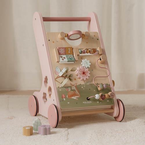 LITTLE DUTCH Lauflernwagen Holz - Fairy Garden - Rosa - wunderwunsch
