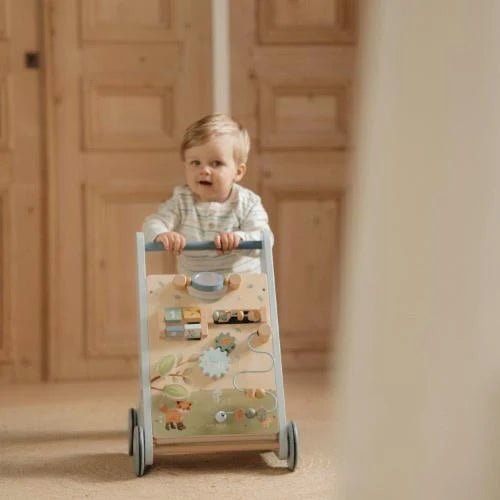 LITTLE DUTCH Lauflernwagen Holz - Forest Friends - Blau - wunderwunsch