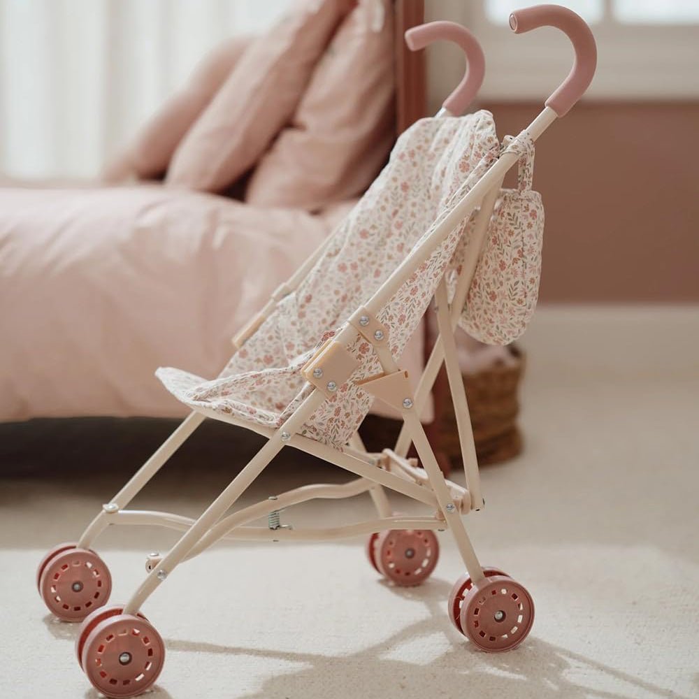 LITTLE DUTCH Puppenbuggy klappbar - Soft Flowers rosa - wunderwunsch