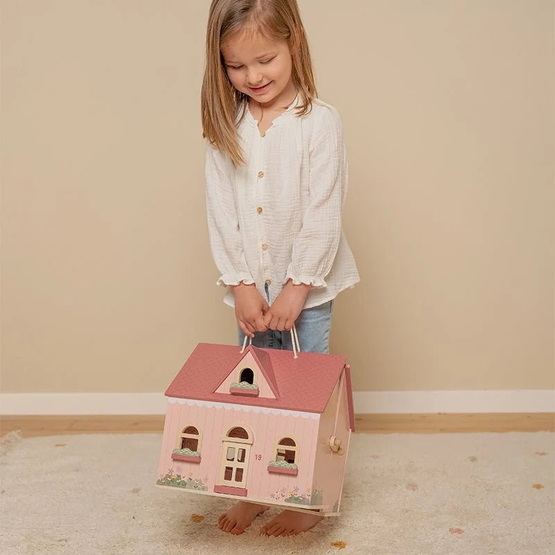 LITTLE DUTCH Tragbares Puppenhaus aus Holz – Essentials - wunderwunsch