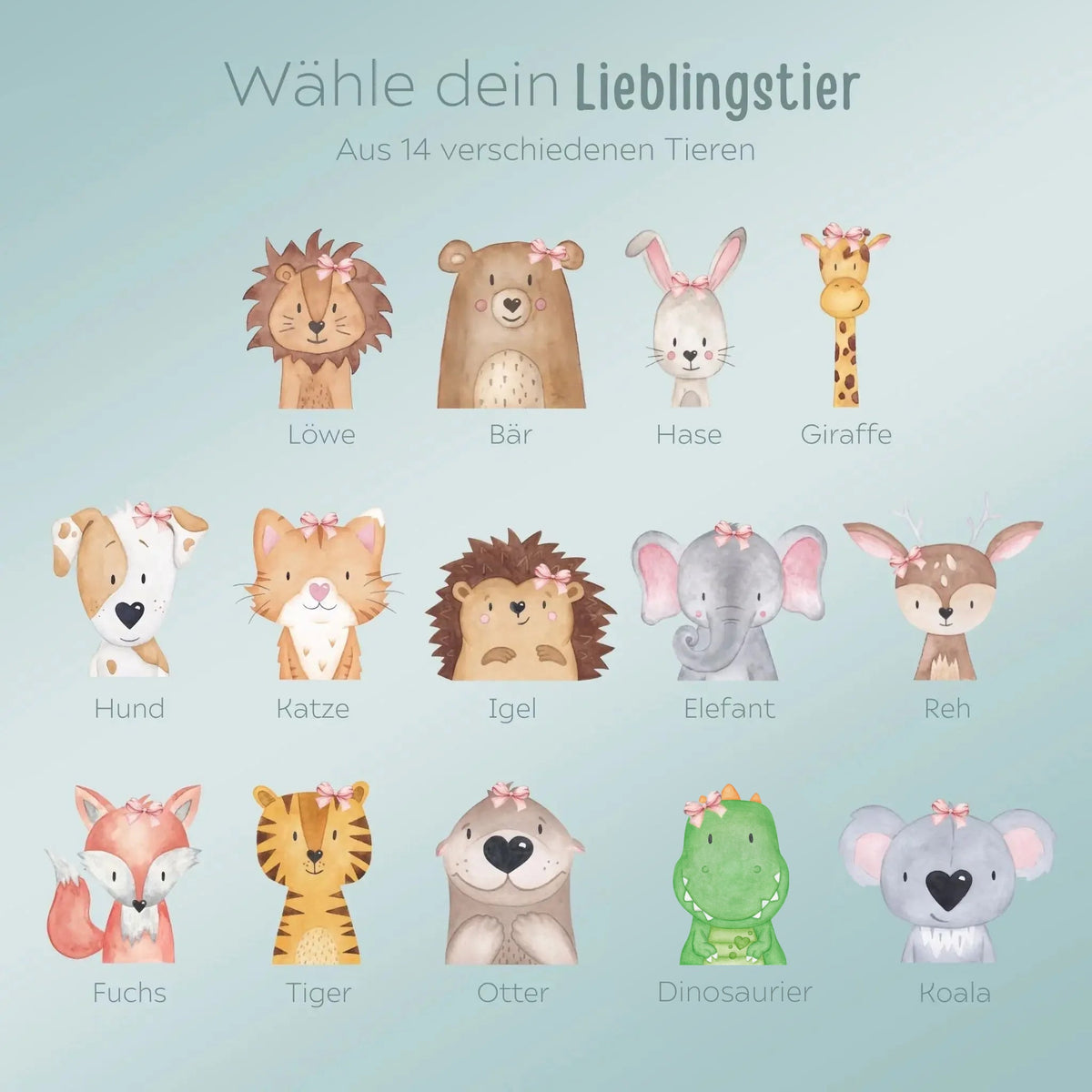 Lockendose Holz personalisiert - Tier Aquarell - wunderwunsch