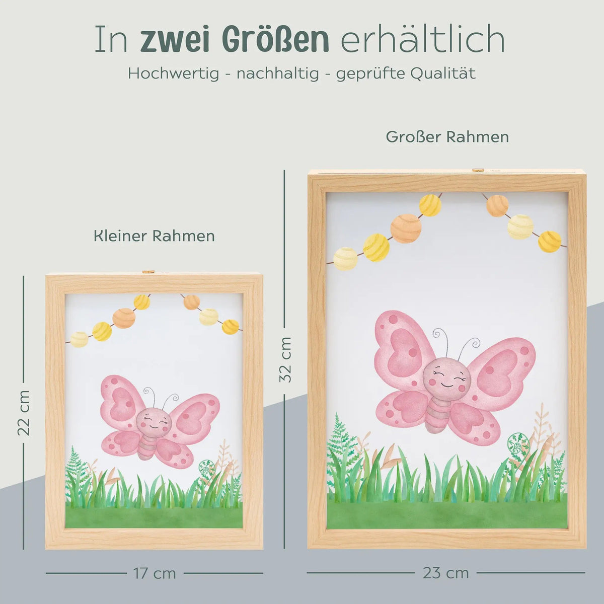 Magischer LED Bilderrahmen - Schmetterling Glühwürmchen - wunderwunsch