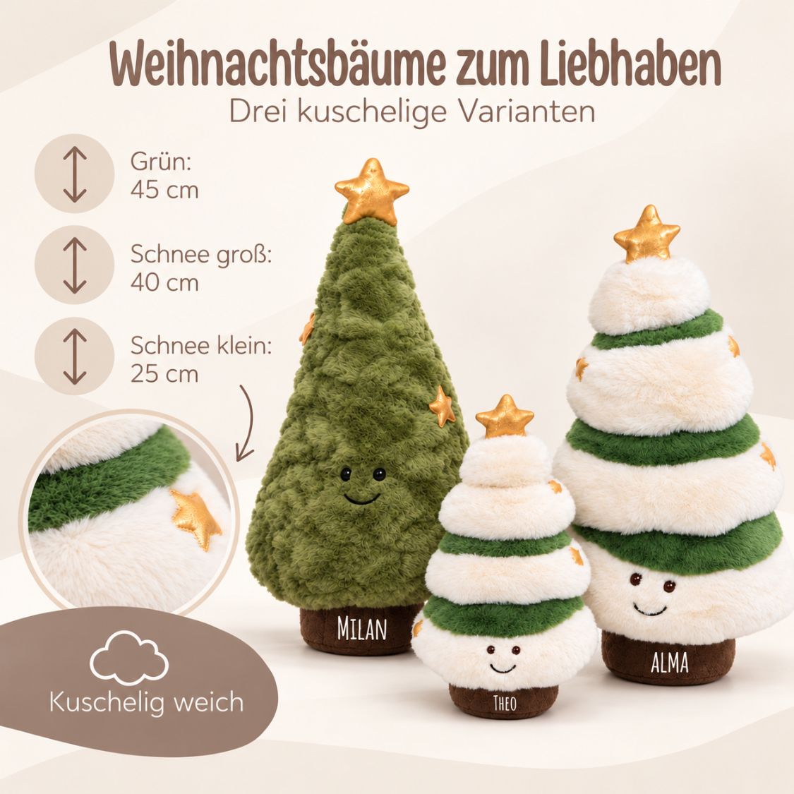 MCHUGS Kuscheltier personalisiert - Weihnachtsbaum - wunderwunsch
