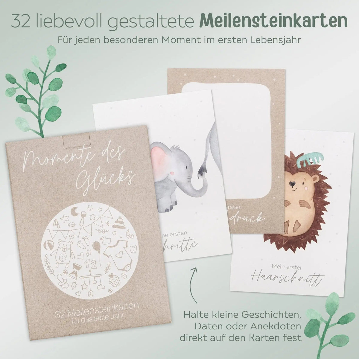 Meilensteinkarten Baby 32-teiliges Set - wunderwunsch