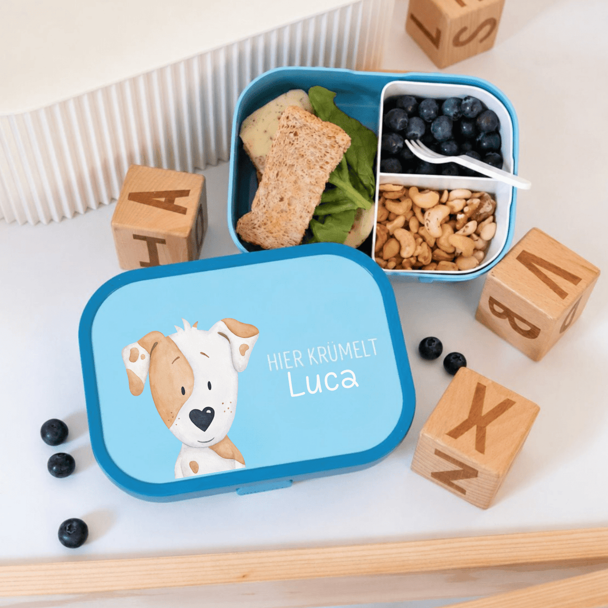 MEPAL Brotdose Campus personalisiert mit Bento Einsatz - Tier Aquarell - wunderwunsch