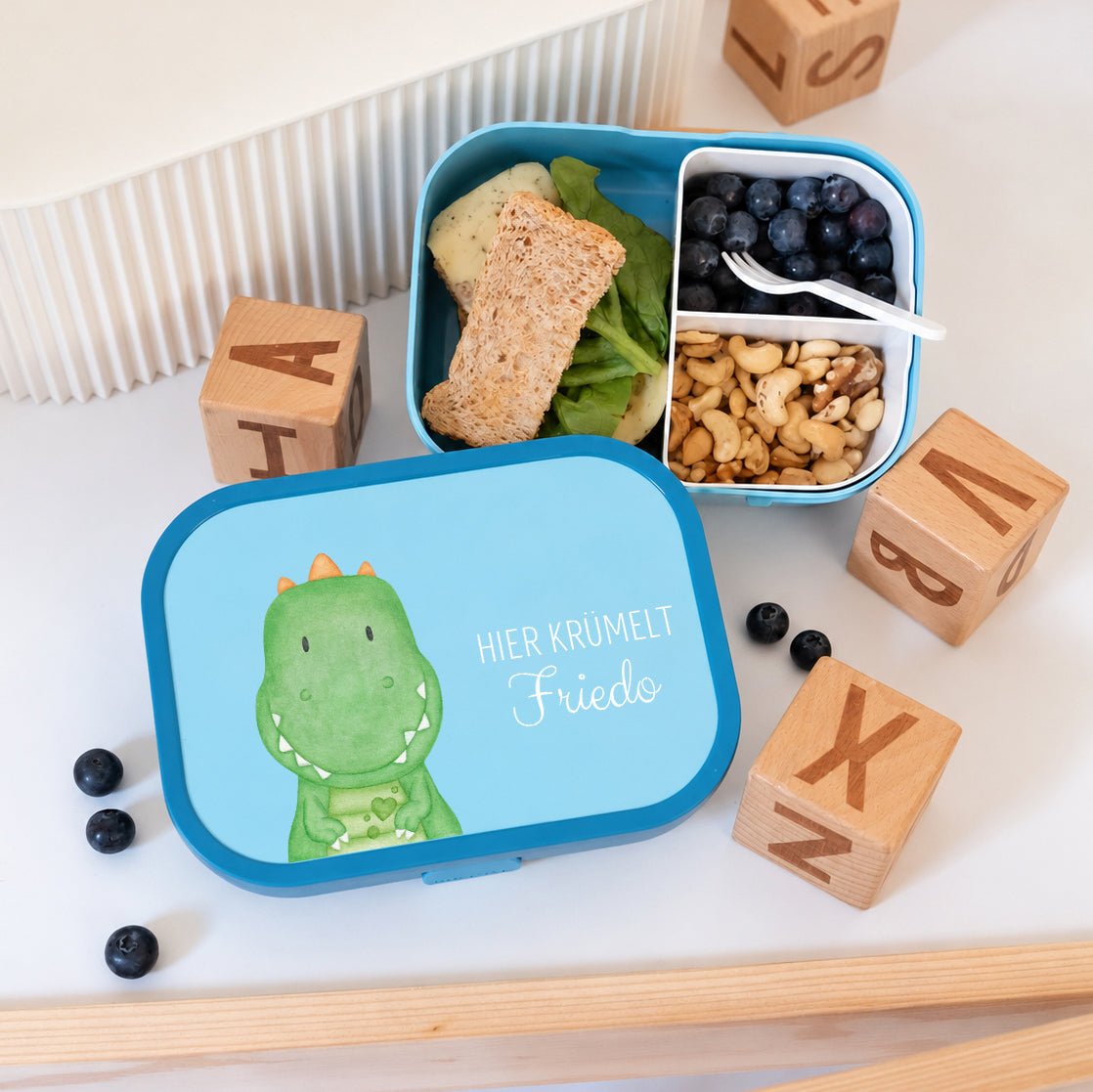 MEPAL Brotdose Campus personalisiert mit Bento Einsatz - Tier Aquarell - wunderwunsch