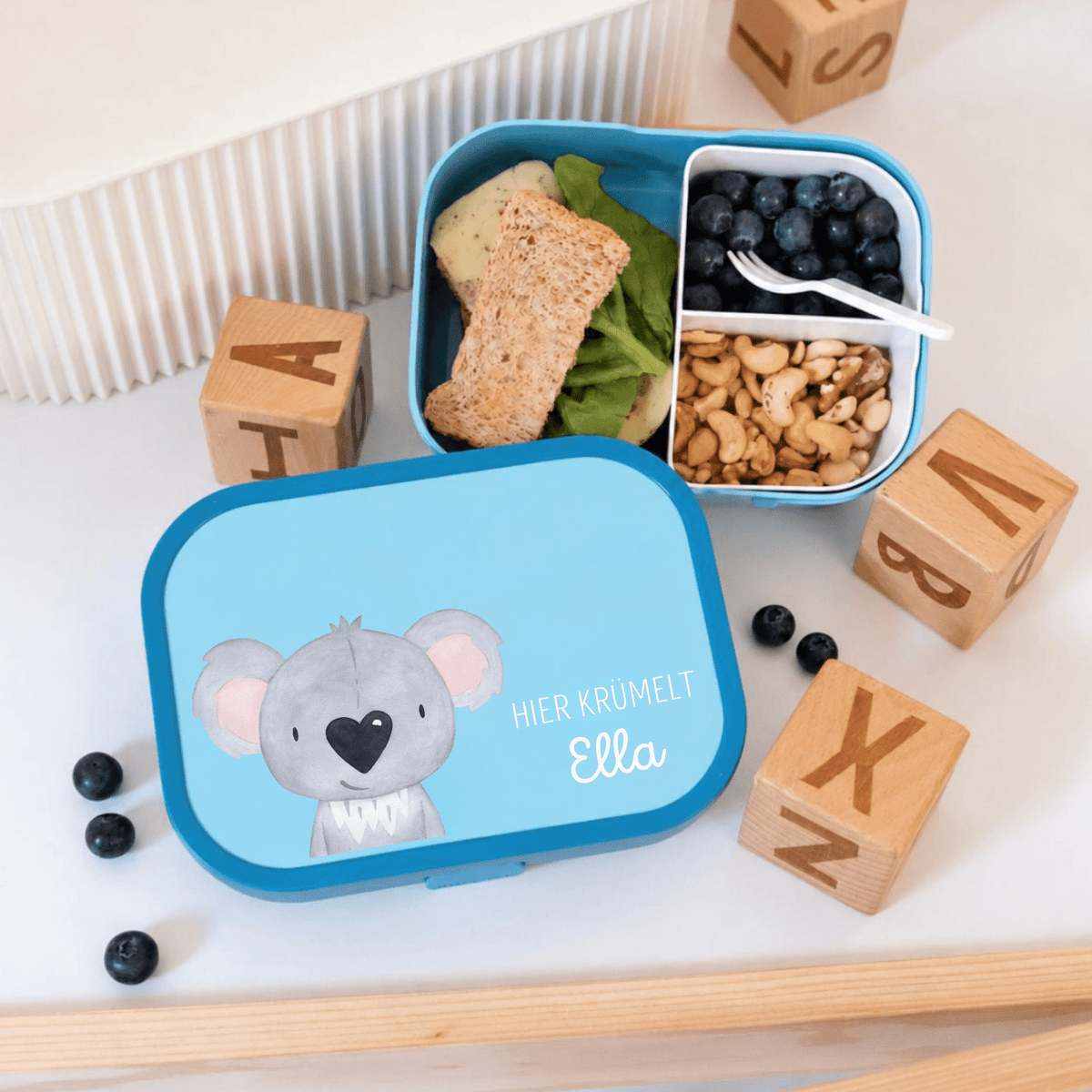 MEPAL Brotdose Campus personalisiert mit Bento Einsatz - Tier Aquarell - wunderwunsch
