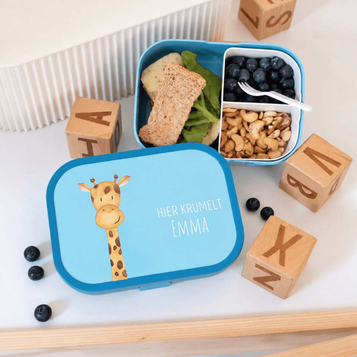 MEPAL Brotdose Campus personalisiert mit Bento Einsatz - Tier Aquarell - wunderwunsch