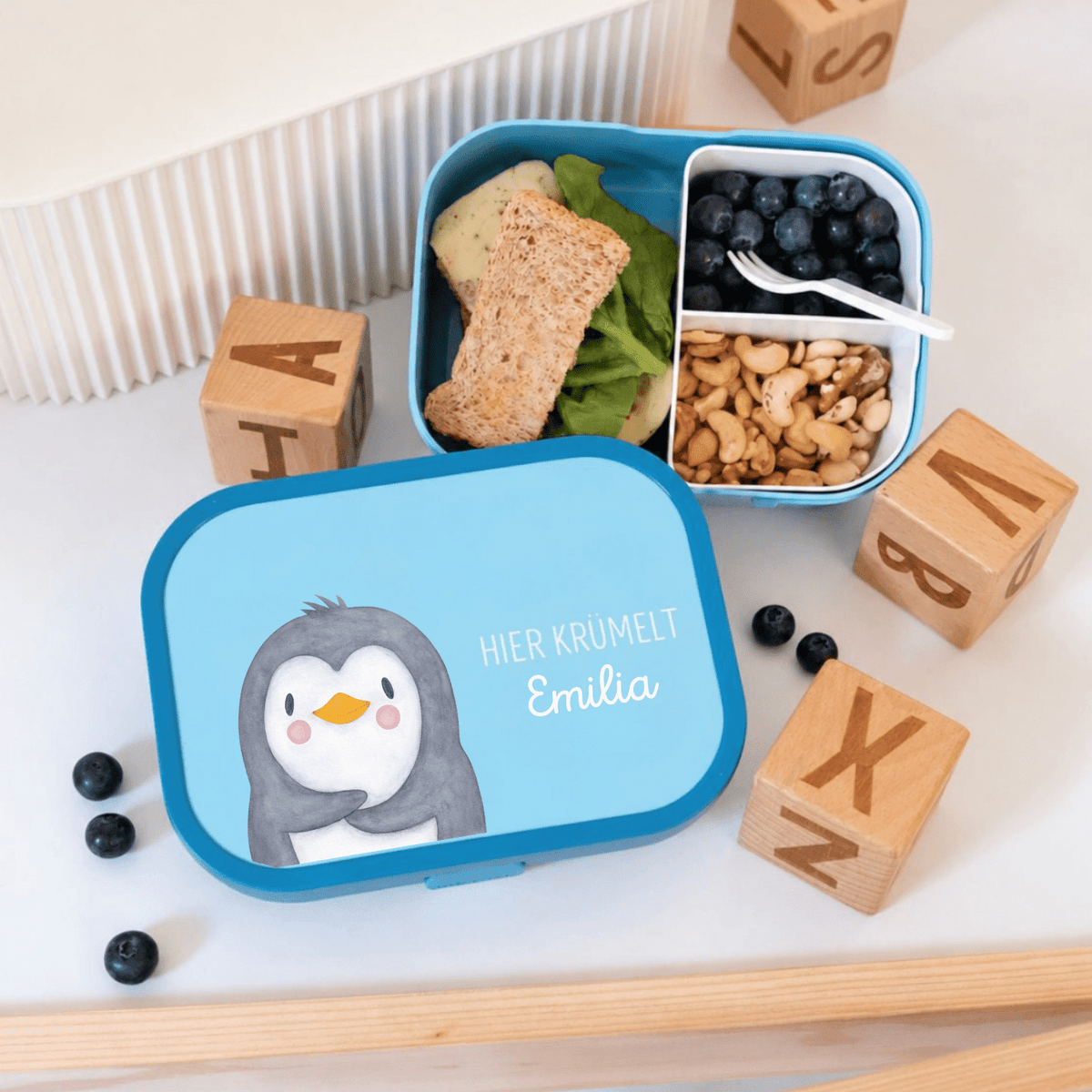 MEPAL Brotdose Campus personalisiert mit Bento Einsatz - Tier Aquarell - wunderwunsch