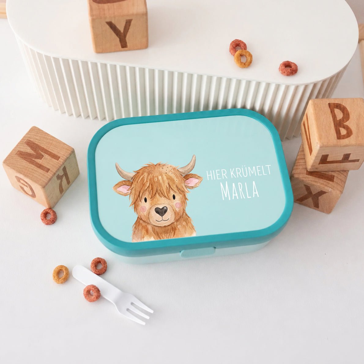 MEPAL Brotdose Campus personalisiert mit Bento Einsatz - Tier Aquarell - wunderwunsch