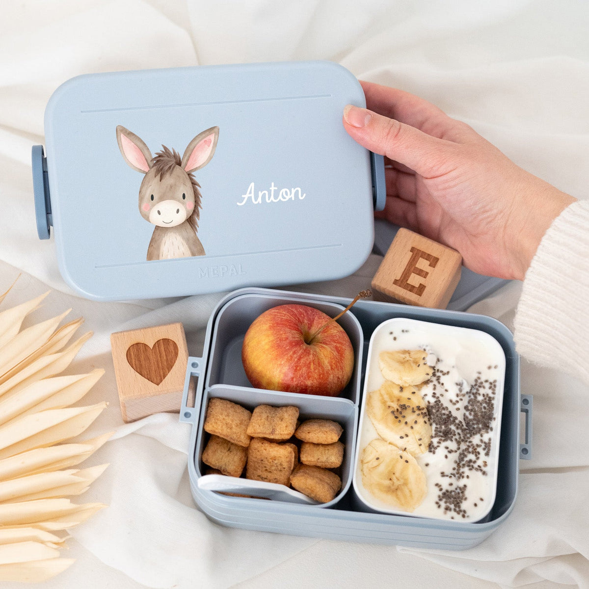MEPAL Brotdose Kinder personalisiert mit Einsatz — Tiermotiv - wunderwunsch