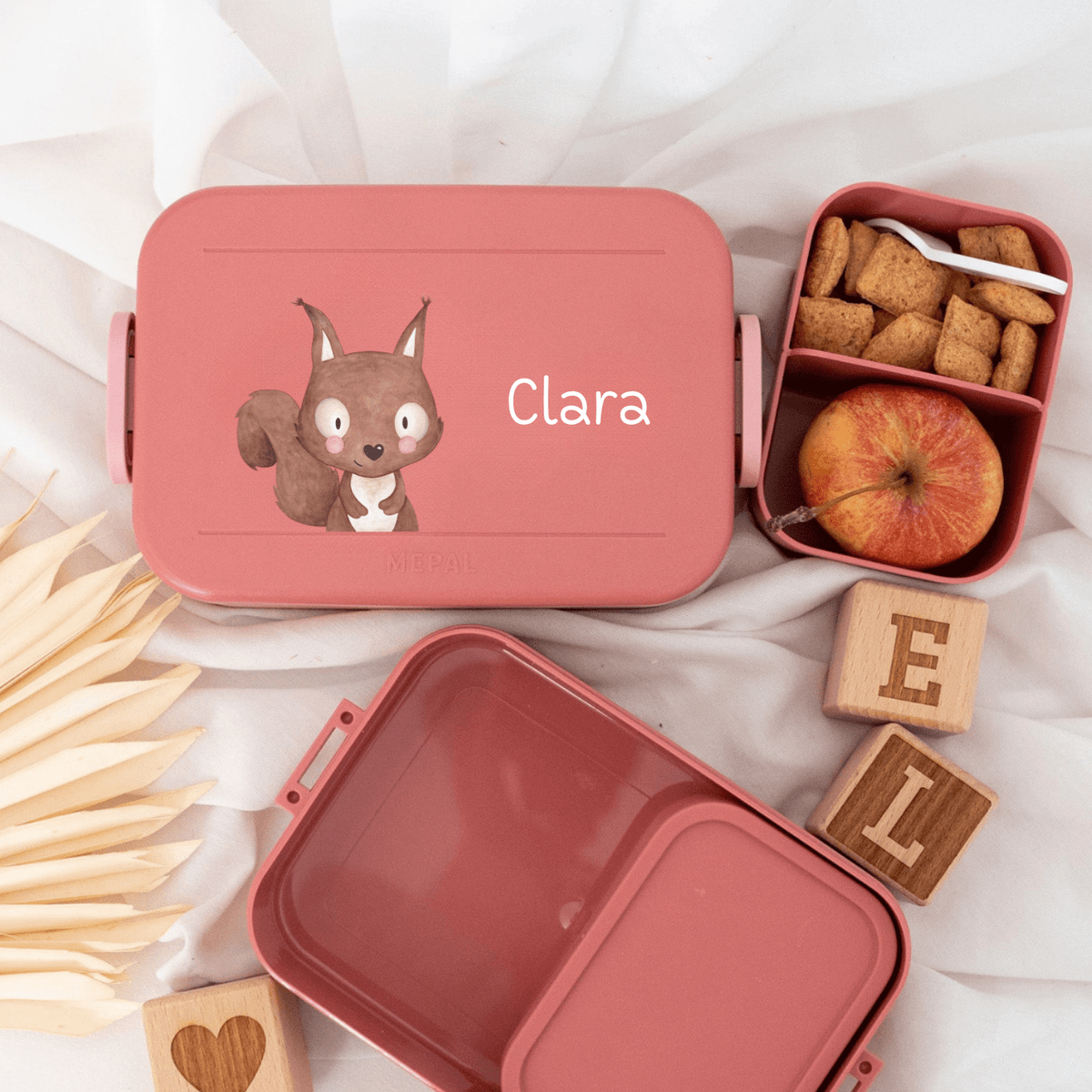 MEPAL Brotdose Kinder personalisiert mit Einsatz — Tiermotiv - wunderwunsch