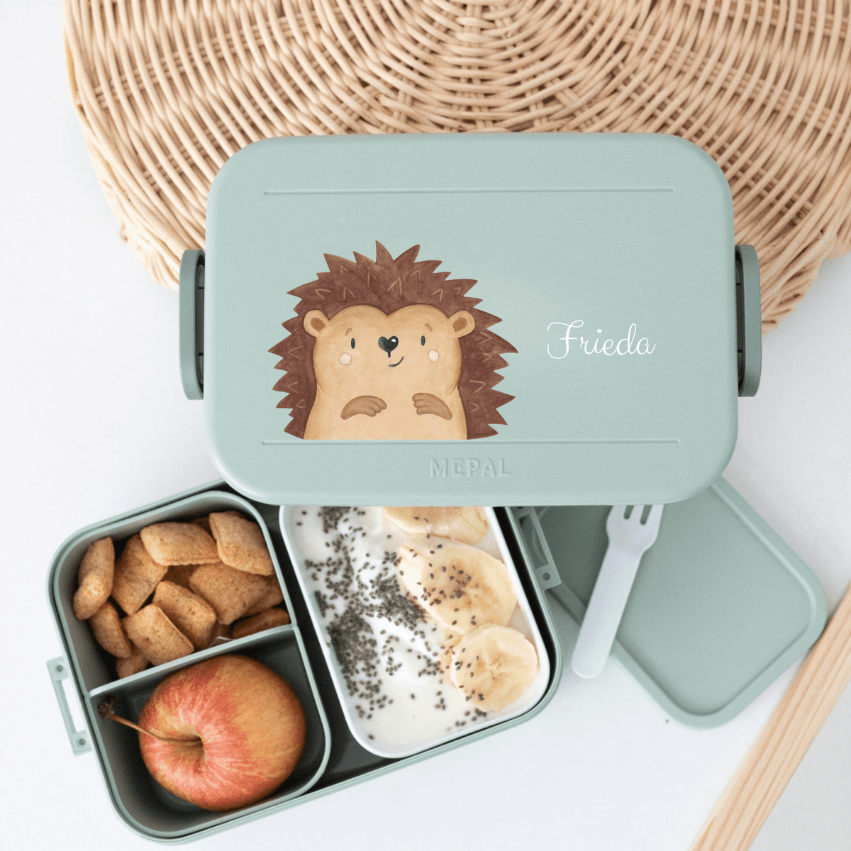 MEPAL Brotdose Kinder personalisiert mit Einsatz — Tiermotiv - wunderwunsch