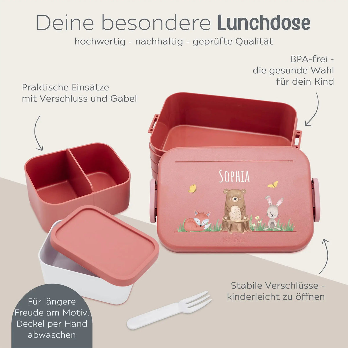 MEPAL Brotdose mit Einsatz - Wunderwunsch-Motiv - wunderwunsch