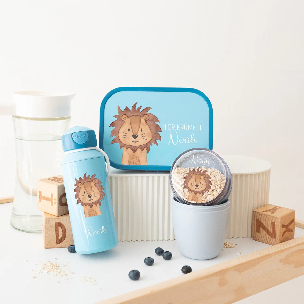 MEPAL Campus Set personalisiert — Brotdose, Trinkflasche und Müslibecher - wunderwunsch