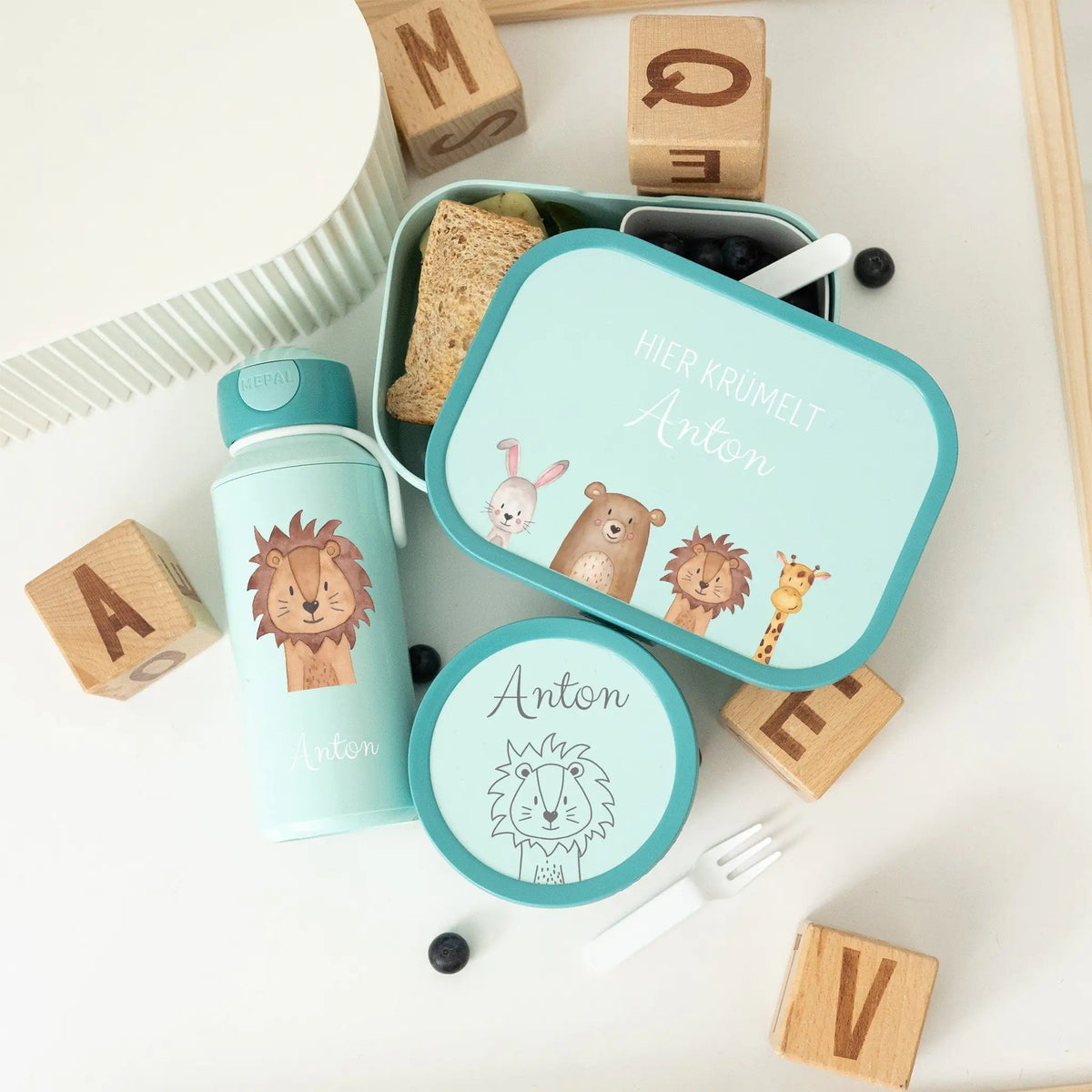 MEPAL Campus Set personalisiert — Brotdose, Trinkflasche und Obstbox - wunderwunsch