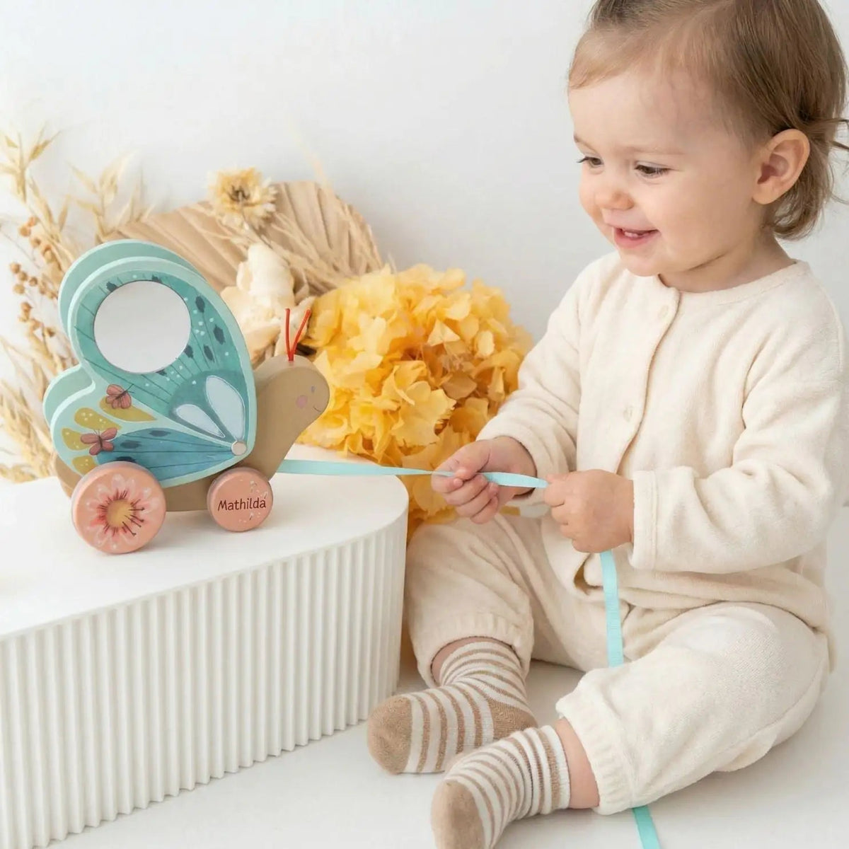 MOULIN ROTY Nachziehtier Schmetterling personalisierbar - wunderwunsch