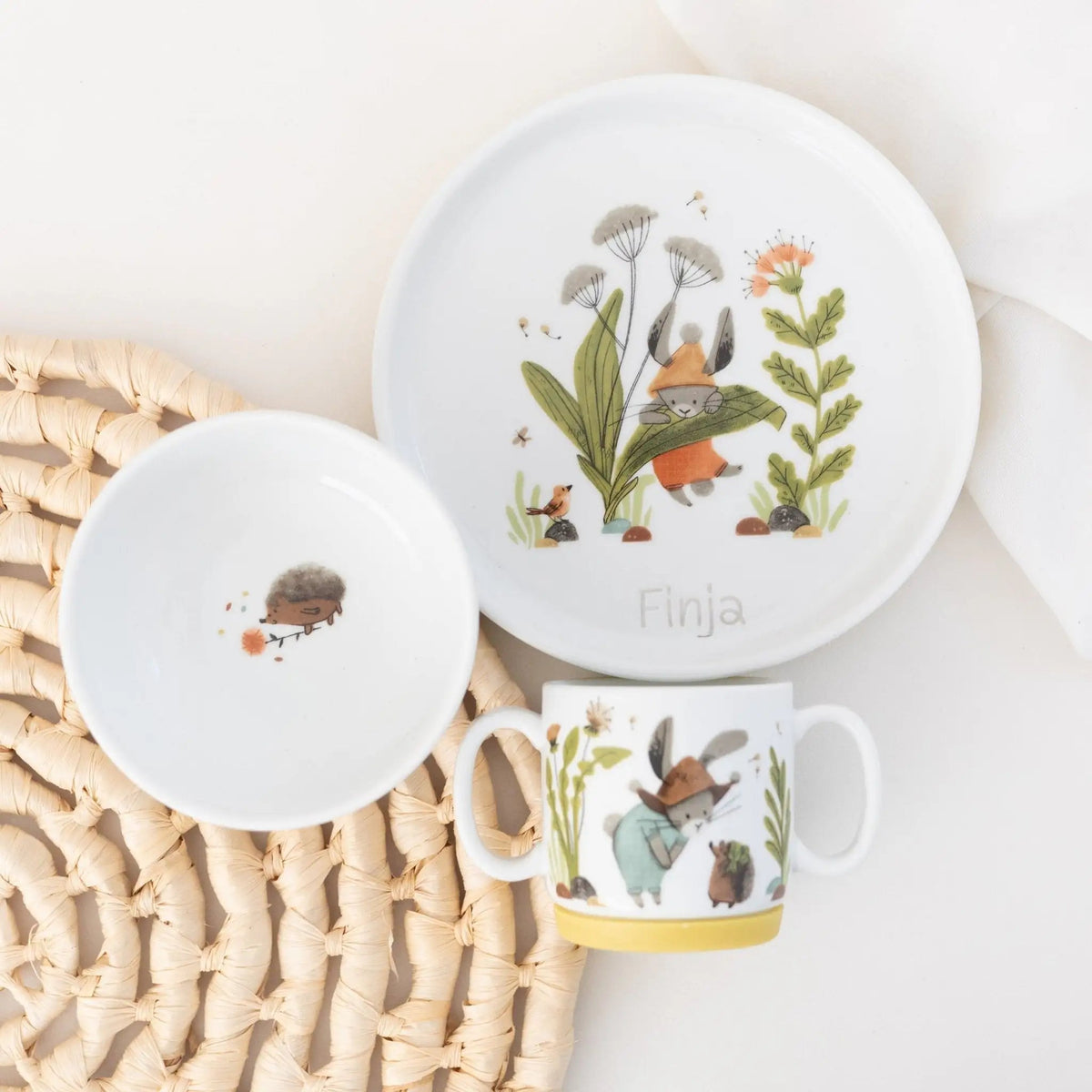 MOULIN ROTY Porzellangeschirr-Set personalisiert "Hase" - wunderwunsch
