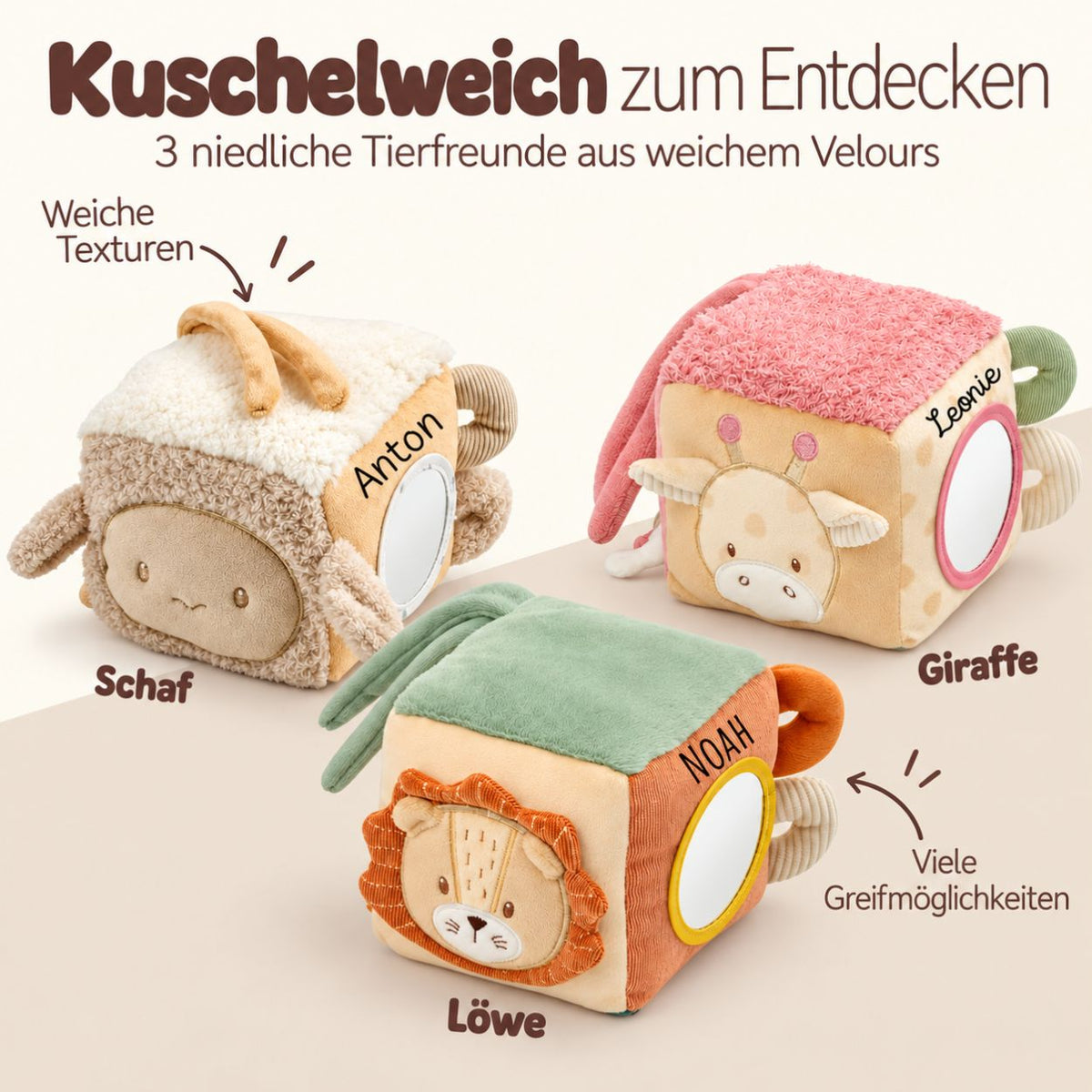 NATTOU Activity Stoffwürfel personalisiert - wunderwunsch