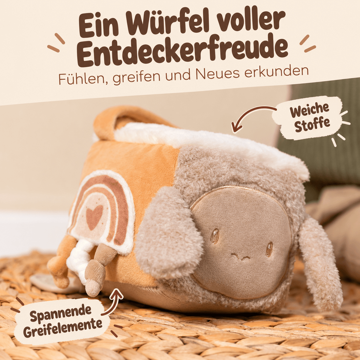 NATTOU Activity Stoffwürfel personalisiert - wunderwunsch