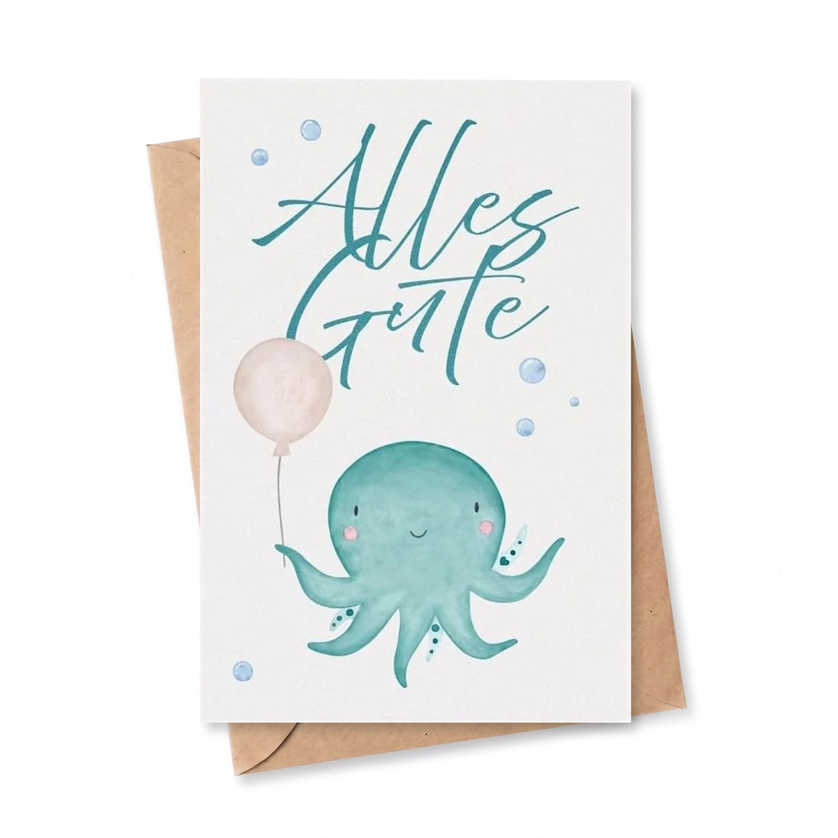 Glückwunschkarte "Oktopus" Alles Gute - wunderwunsch