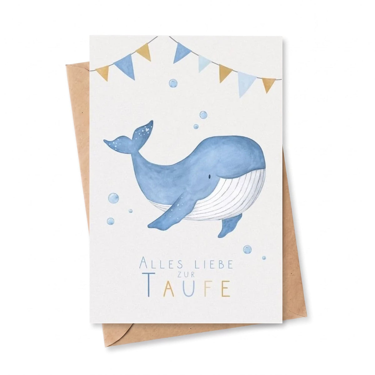 Glückwunschkarte "Wal" zur Taufe - wunderwunsch