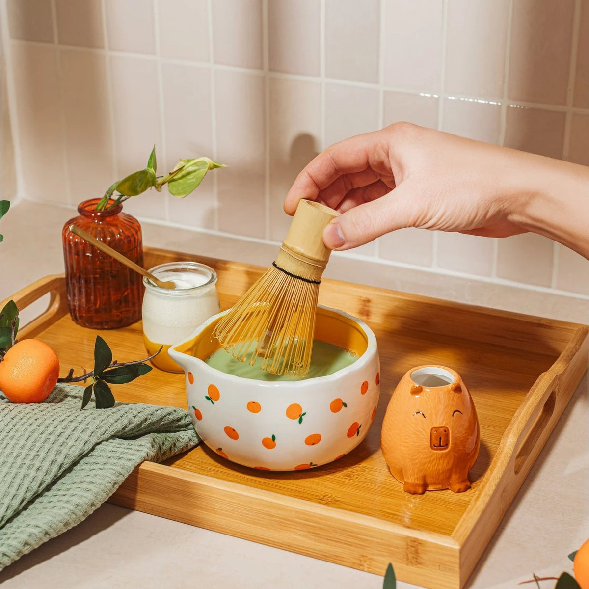 SASSANDBELLE Matcha Set - Capybara - wunderwunsch