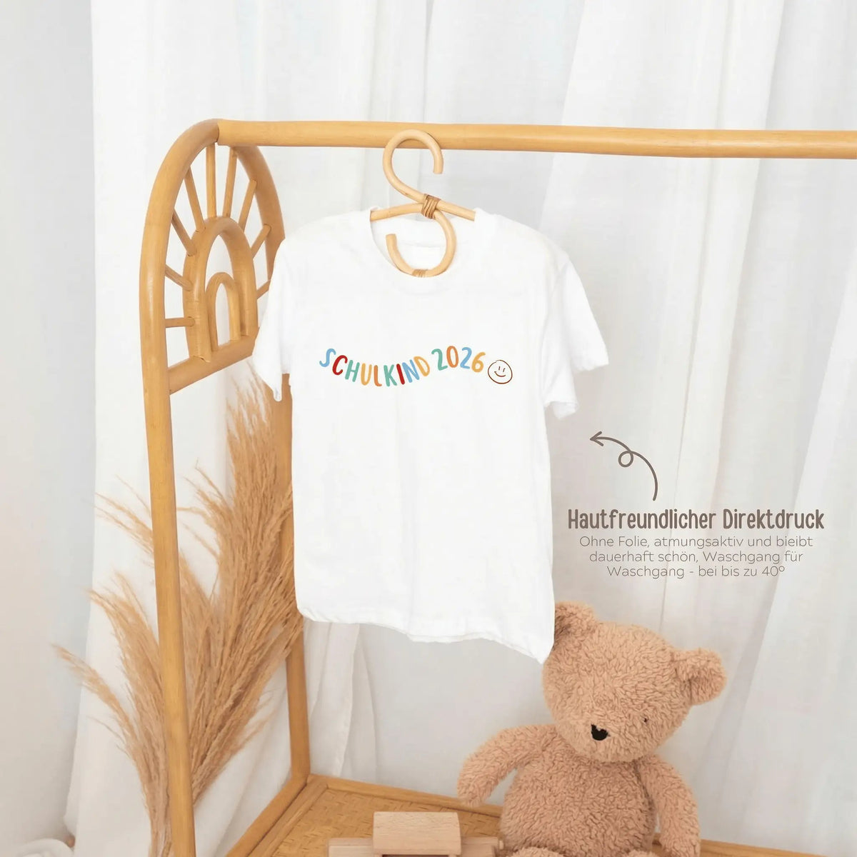 Schulkind 2026 Smiley T-Shirt - wunderwunsch