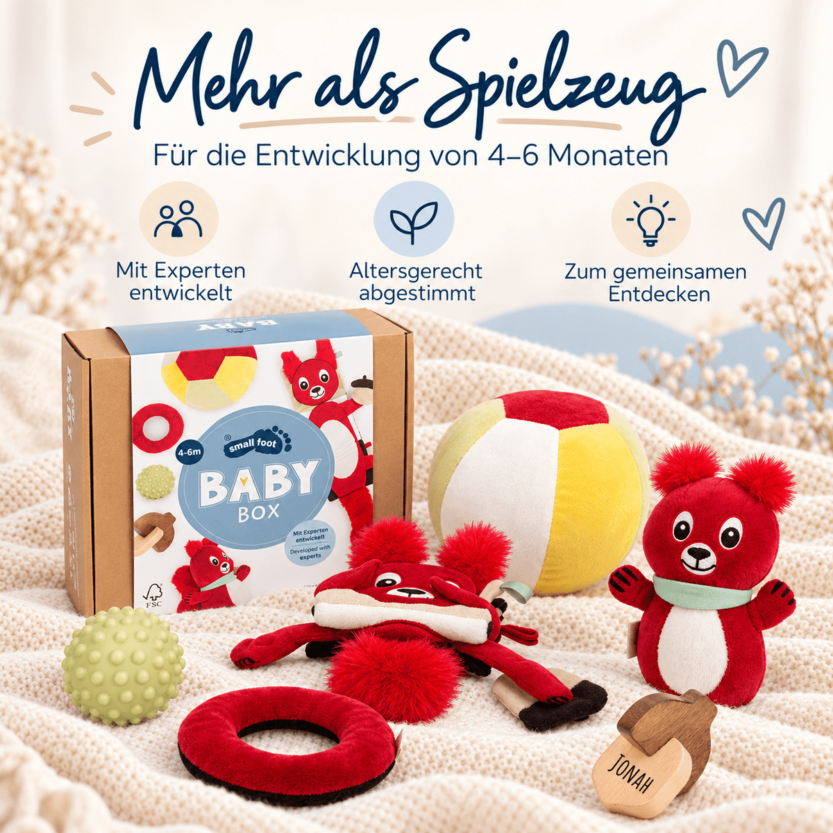 SMALL FOOT Baby-Box - 4 - 6 Monate „Erkunden & Begreifen“ - wunderwunsch