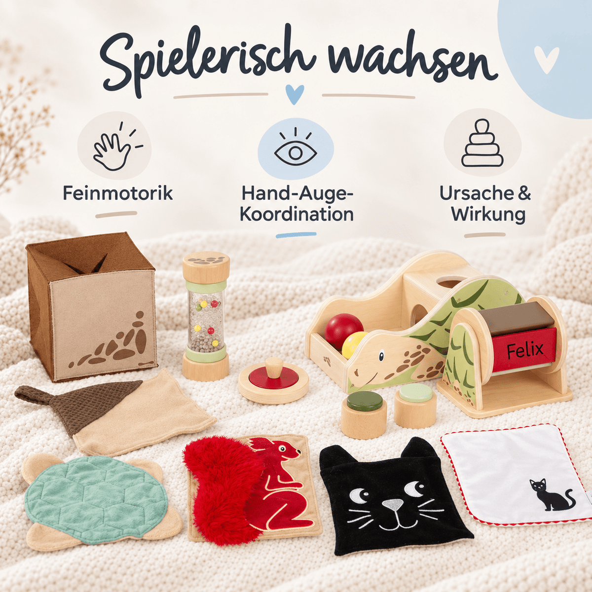 SMALL FOOT Baby-Box - 7 - 9 Monate „Probieren & Verstehen“ - wunderwunsch