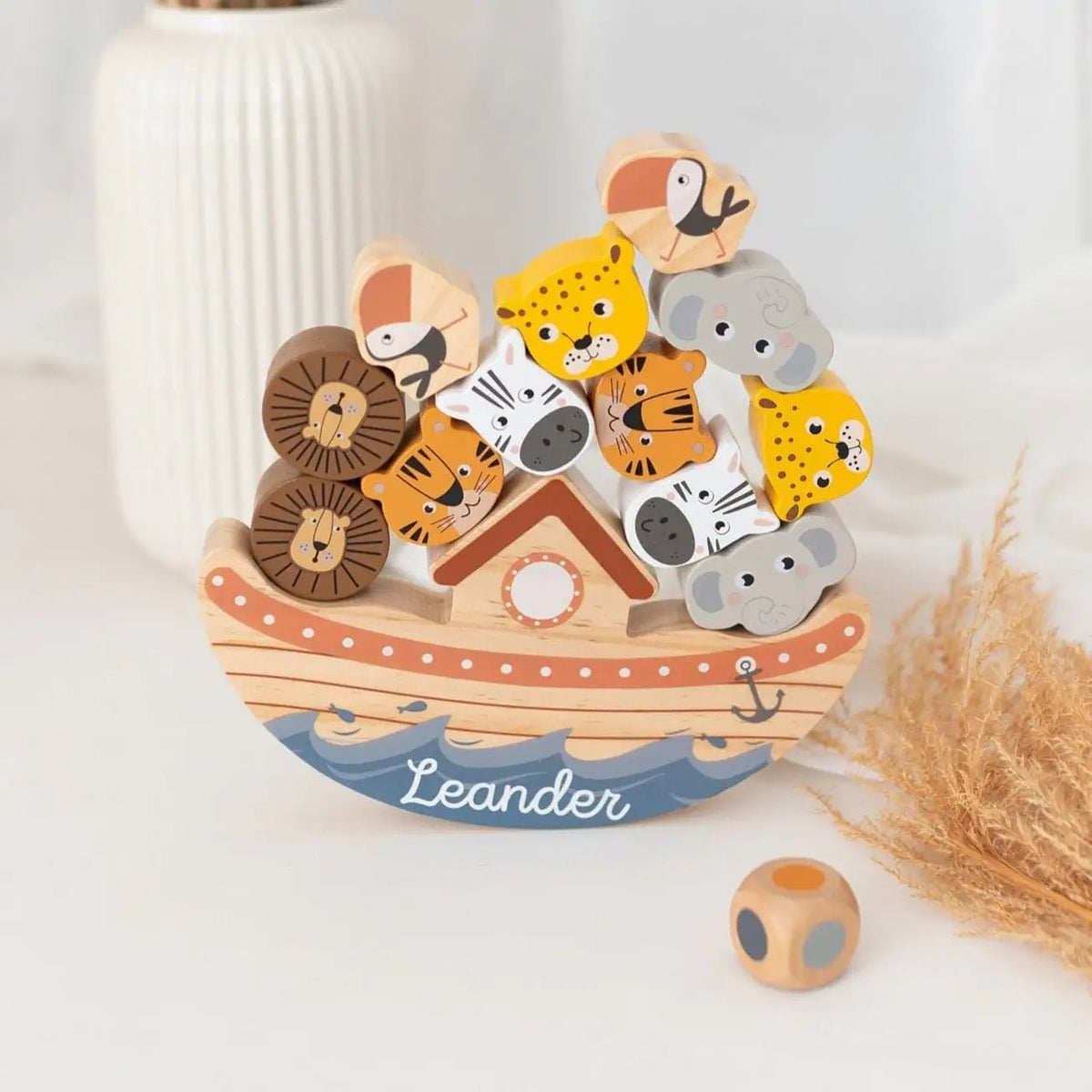 SMALL FOOT Balancierspiel Arche Noah Safari Tiere personalisiert - wunderwunsch