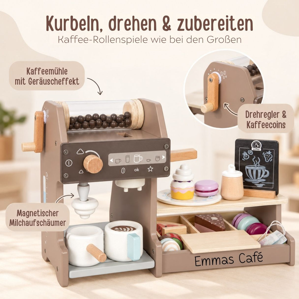 SMALL FOOT Barista Café-Set personalisiert - wunderwunsch